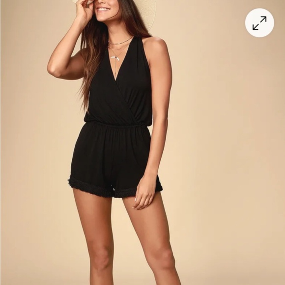 Lulus Chic Black Halter Romper